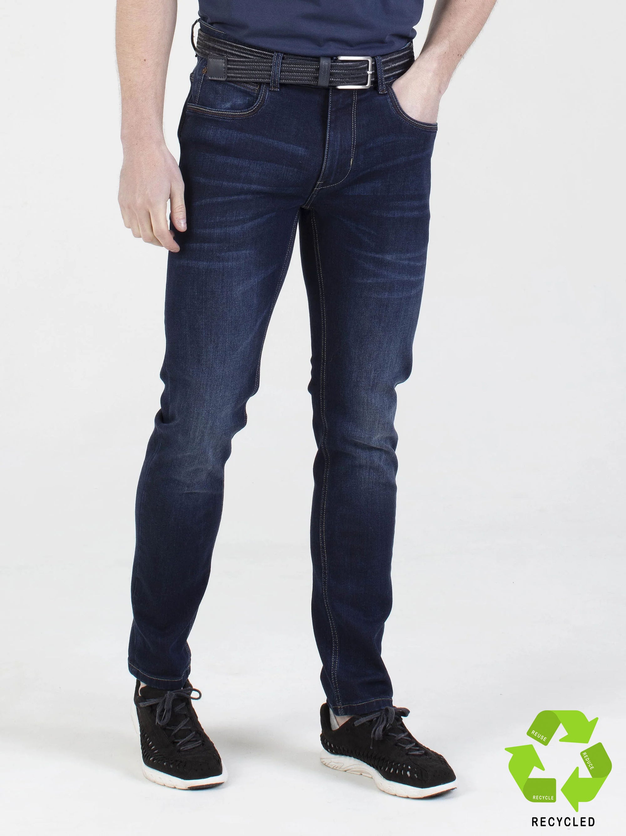 Slim Fit Mid Stretch Recycled Denim Camaro Dark Jeans