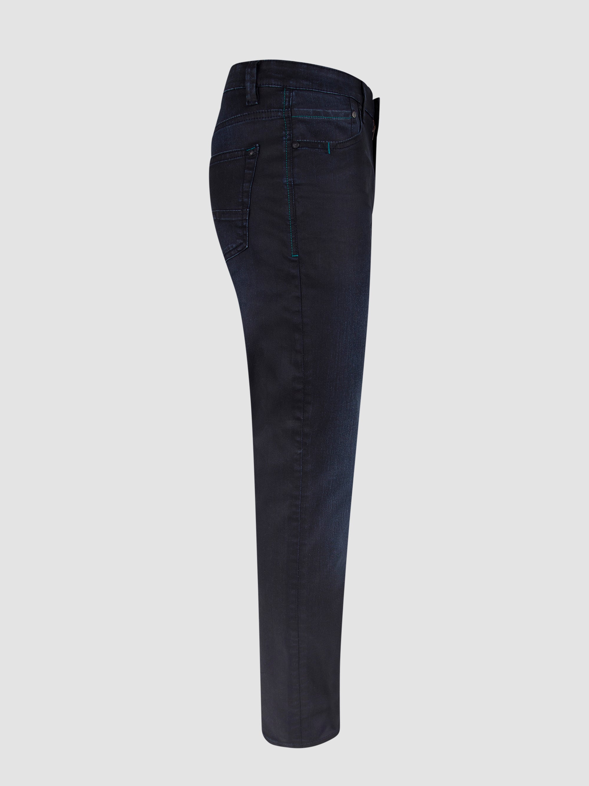 Tapered Fit Mid Stretch Cherokee Navy Resin Denim Jeans