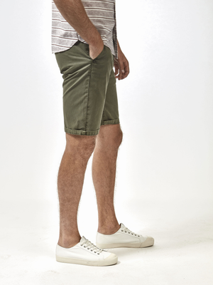 Mid Stretch Weymouth Dark Khaki Chino Shorts