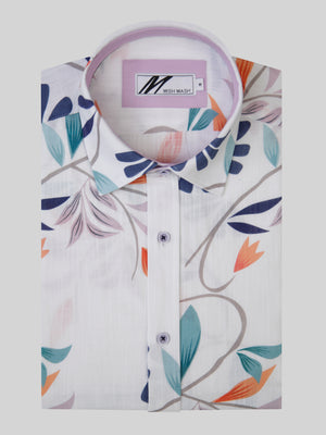Short sleeve floral printed shirt for men during the summer season.