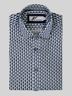 Trento White & Sky Blue S/S Shirt