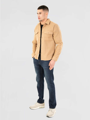 Regular Fit Blizzard Camel Brushed Long Sleeve Shirt