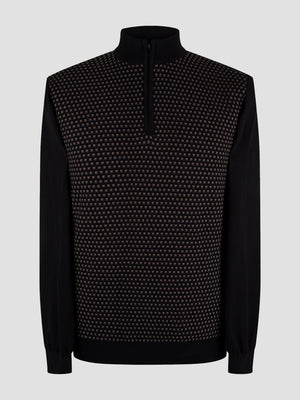 Regular Fit Persian Black Knitted Sweater