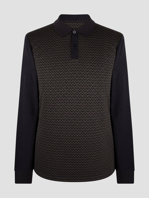 Regular Fit Chiro Black Long Sleeve Polo