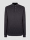 black_knitted_long sleeve_polo