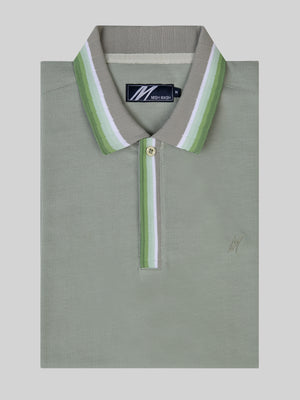 A sage green polo for men during summer.