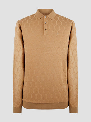 Regular Fit Coyote Wholemeal Knitted Long Sleeve Polo