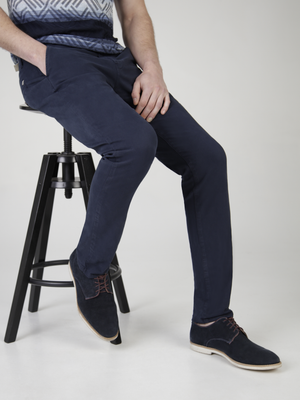 Slim Fit Mid Stretch Casual Cotton Bromley Navy Chino Trouser
