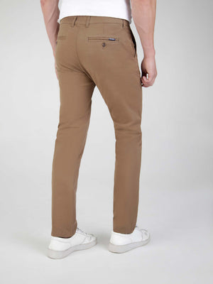 Tapered Fit Mid Stretch Casual Cotton Bromley Nutmeg Chino Trouser