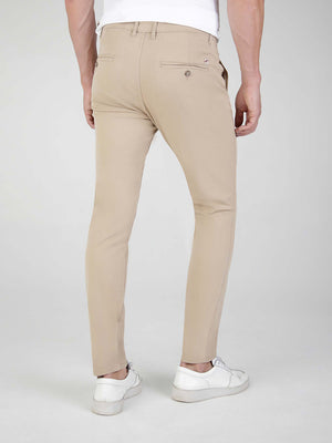 Tapered Fit Mid Stretch Casual Cotton Bromley Stone Chino Trouser