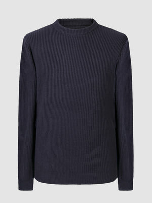 Regular Fit Break Navy Knitted Sweater