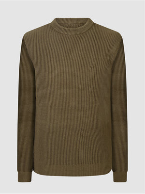 Regular Fit Break Murky Green Knitted Sweater