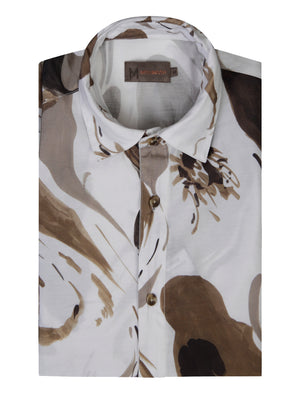 Lattitude White & Mocha S/S Shirt