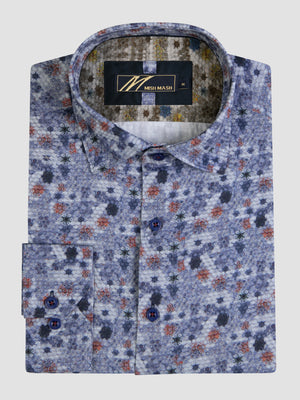 A floral ditzy patterned shirt, designed for men.