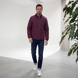 Regular Fit Roman Burgundy Casual Puffer Jacket