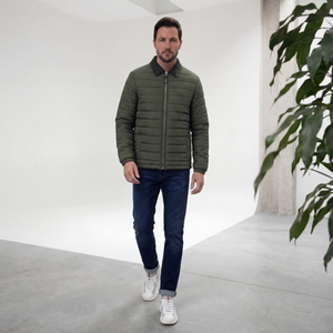 Regular Fit Roman Khaki Casual Puffer Jacket