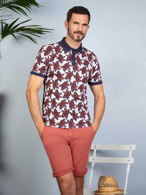 Tropical Navy & Sky Polo