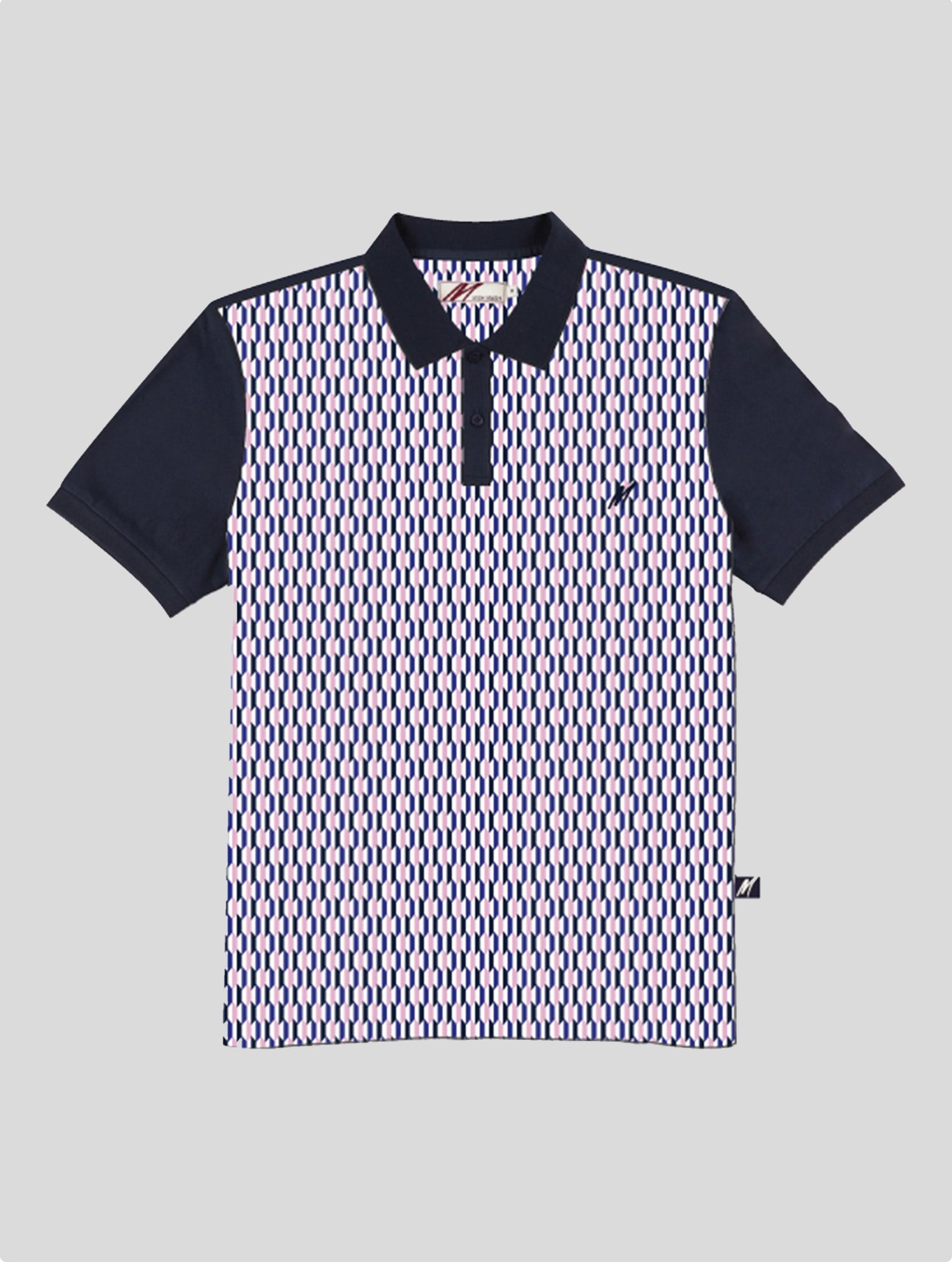 Regular Fit Baron Pale Pink Printed Jersey Polo