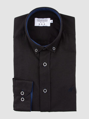 Regular Fit Summit Black Oxford Long Sleeve Shirt