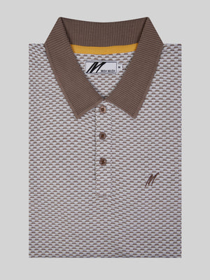 A white & stone polo designed in the UK for men.