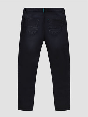 Tapered Fit Mid Stretch Cherokee Navy Resin Denim Jeans