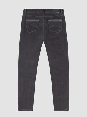 Tapered Fit Mid Stretch Brushed Denim Hawker DK Grey Jeans