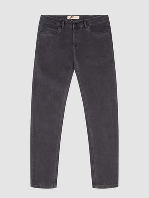 Tapered Fit Mid Stretch Brushed Denim Hawker Grey Jeans