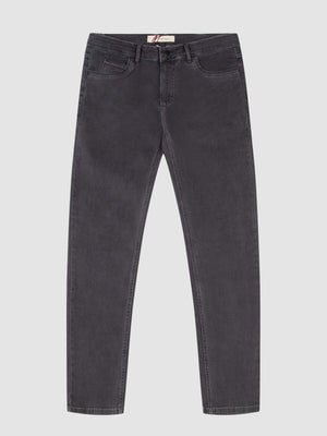 Tapered Fit Mid Stretch Brushed Denim Hawker DK Grey Jeans