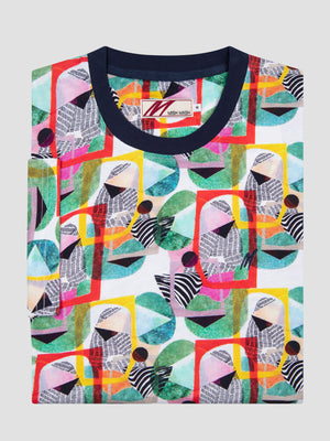 Jungle White Multi Print T-S