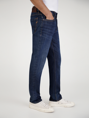 Tapered Fit Lazio Marine Dark Denim Jean