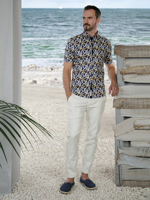 Marine Navy & Orange S/S Shirt