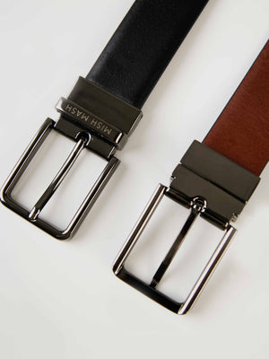 Leather Reversible Portland Black/Dark Brown Jean Belt