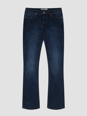 Bootcut (Flare) Fit Mid Stretch Santana Blue Black Denim Jeans