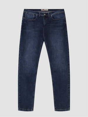 Tapered Fit Mid Stretch Sentinel Dark Denim Jeans