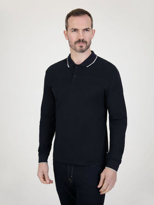 Siljan Navy L/S Polo