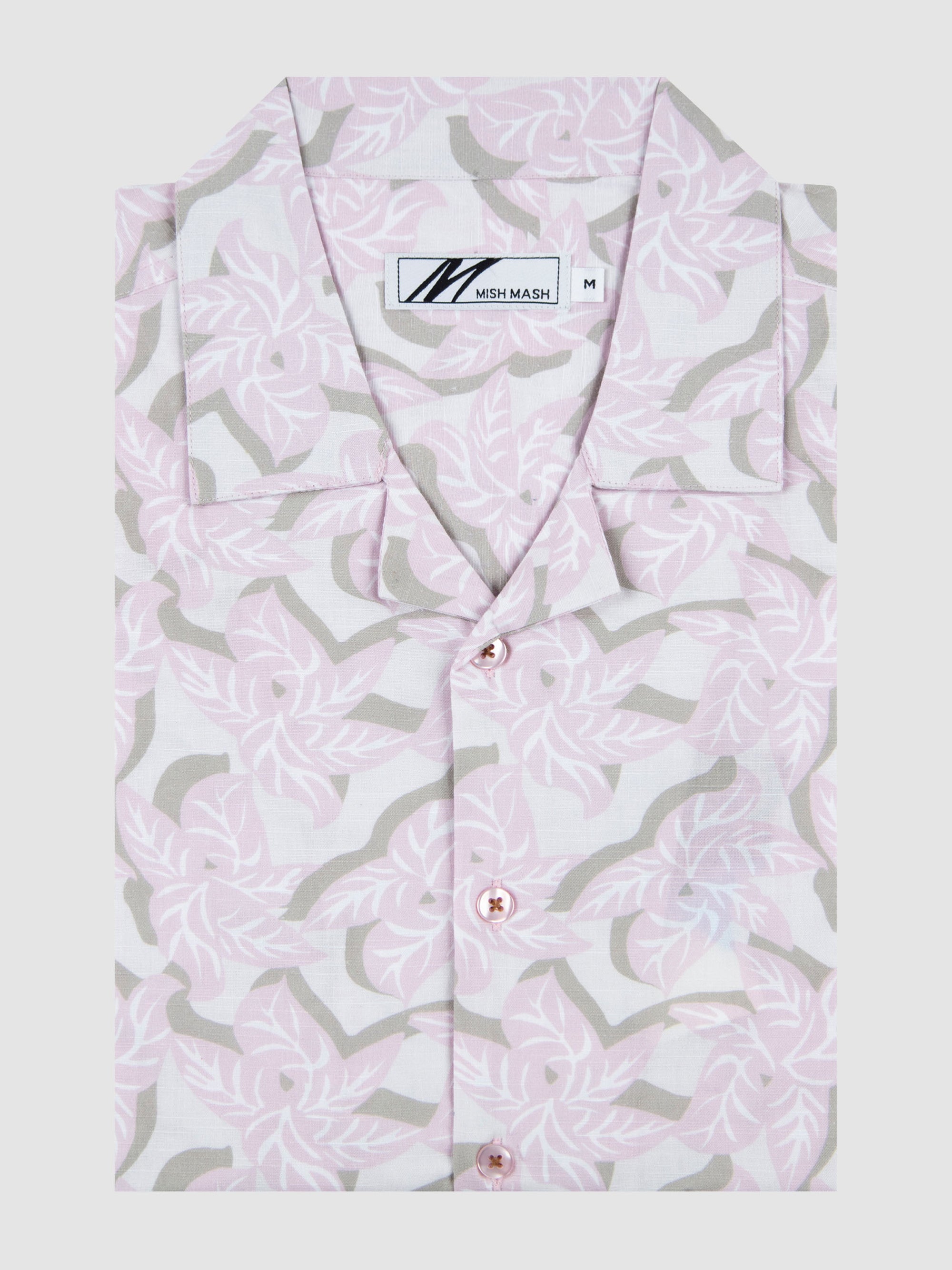 Tropical Gardenia & Pink Print S/S Shirt