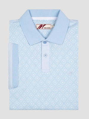 Wake Sky Blue Polo Outsize