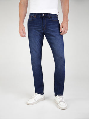 mid wash straight fit mens denim jean