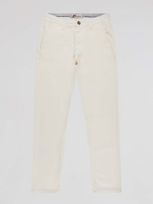 Slim Fit Mid Stretch Casual Cotton Bromley Gardenia Chino Trouser