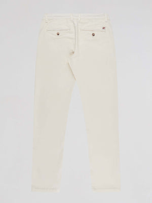 Tapered Fit Mid Stretch Casual Cotton Bromley Gardenia Chino Trouser