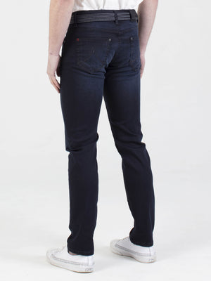 Hyper flex very stretchy comfortable mens washed blue black look slim fit classic denim jean mish mash
