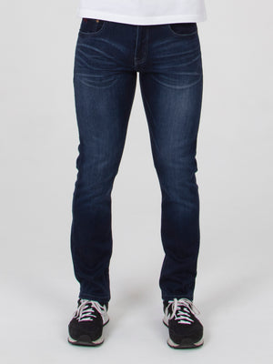 Extra stretch comfortable mens dark wash tapered fit denim jean mish mash lot xx