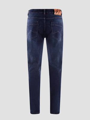 Tapered Fit Mid Stretch Thunderbolt Dark Jeans