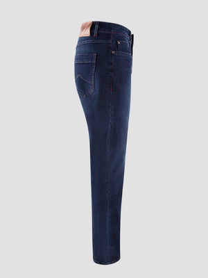 Tapered Fit Mid Stretch Thunderbolt Dark Jeans