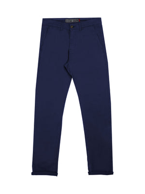 Cotton stretch mens chino trouser cobalt blue mish mash jeans