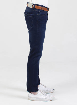 Stretch mens blue blue indigo wash tapered fit denim jean mish mash