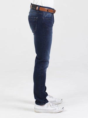 Stretch mens dark wash tapered fit denim jean mish mash