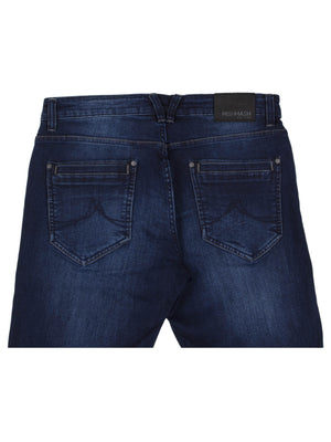 Stretch mens dark wash tapered fit denim jean mish mash