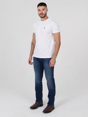 Stretch mens mid wash straight fit denim jean mish mash