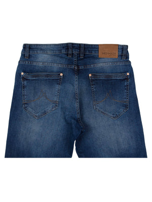 Stretch mens mid wash straight fit denim jean mish mash